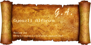 Gyeszli Alfonza névjegykártya